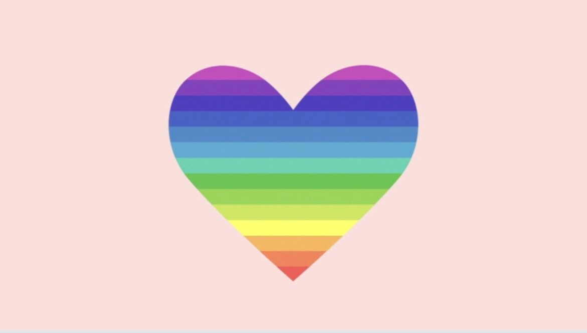 An LGBTQ+ themed heart